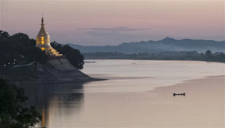 Sunset view over the Ayeyarwady