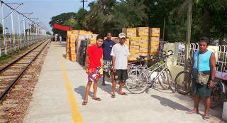 Bikes wait with the freight