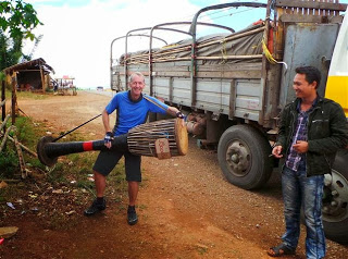 Steve could hardly lift the drum let alone play it.