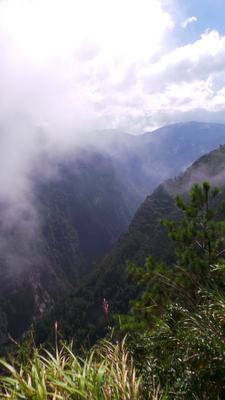 Clouds below